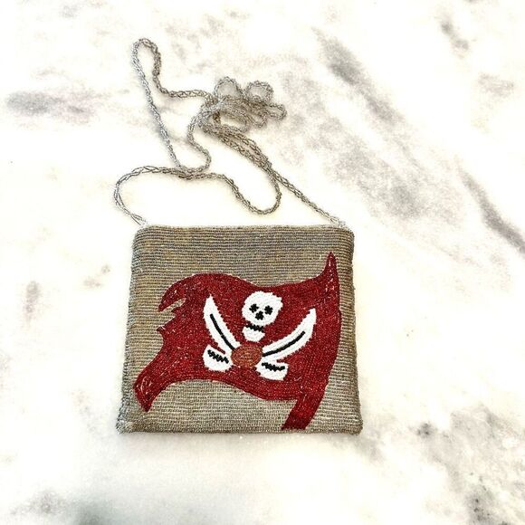 Vintage Tampa Bay Buccaneers Beaded Sequin Crossbody Bag - Picture 1 of 3